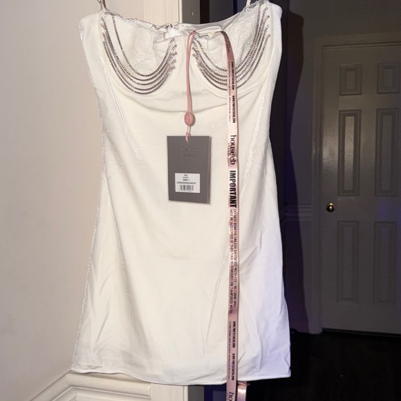 ❤️‍🔥Firm Price❤️‍🔥House of CB GRACE Ivory Crystallised Mini Dress - Picture 12 of 16